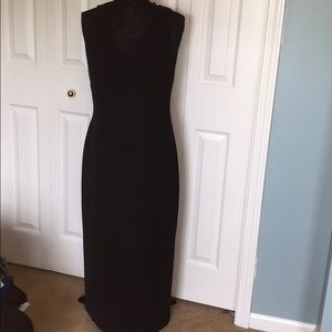 Full length sleeveless evening dress